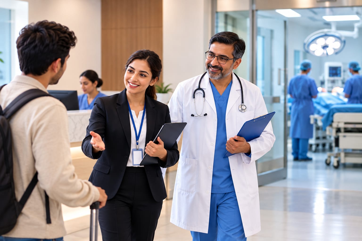 Patient receiving professional hospital care